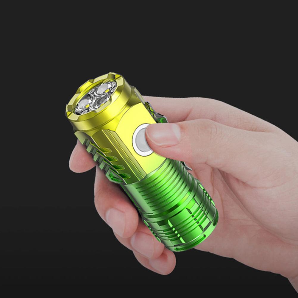 3 LED Compact Camping Torch Type C/Micro USB Charging Portable Flashlight Multifunction Flashlight for Outdoor Fishing Emergency