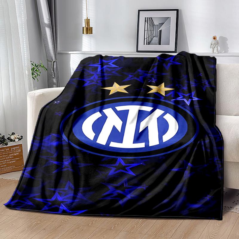1 Stück Decke Inter Mailand Logo 1 Print Design, Leichte Decke für Sofa, Bett - Weich & Warm, Geschenk für Alle Jahreszeiten wie Weihnachten, Halloween