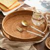 1pc Rattan Storage Basket Hand-Woven Vintage Tray Eco- Plate Multipurpose Home Decor Organizer Vietnam