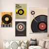 1pc Nordic Vintage Vinyl Records Poster Self-adhesive Art Waterproof Paper Sticker Coffee House Bar Room Wall Decor
