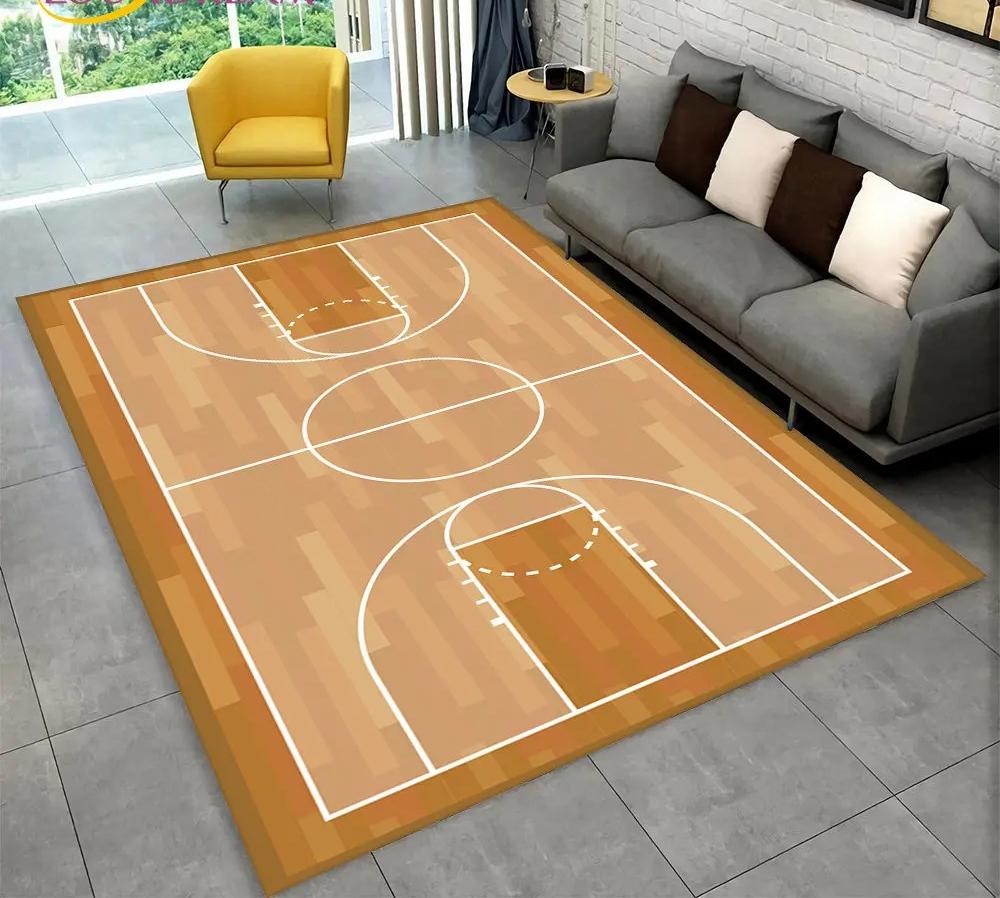 Basketball Cour Cartoon Carpet Indoor Non-slip Creative Doormat Floor Rug Bedroom Accessories Decoration Props Outdoor Decor Mat