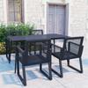 Day and Night - Day and Night Garden Dining Set 5 Pieces Black PVC Rattan