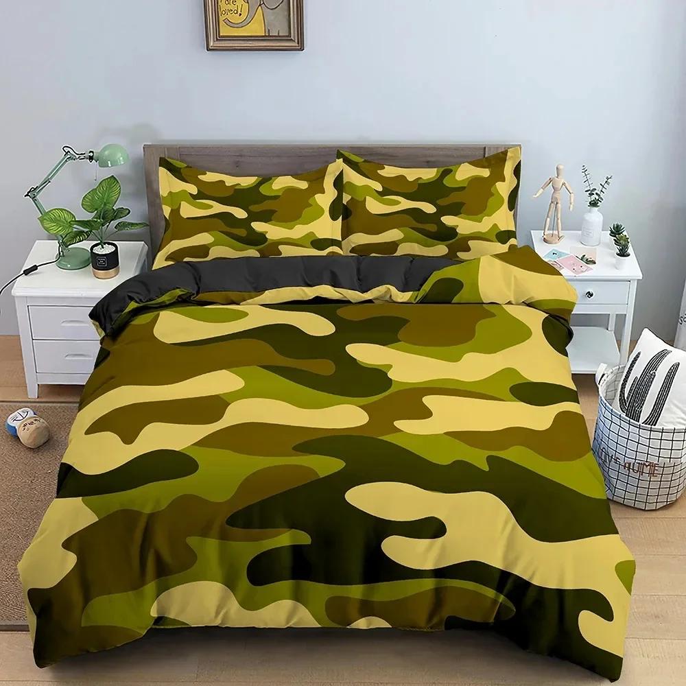 Klassisches Camouflage-Muster Maskierendes Camo Wiederholung Bequem Bettdecke Bettbezug Kissenbezug Bettwäscheset Kinder Schlafzimmer Dekoration