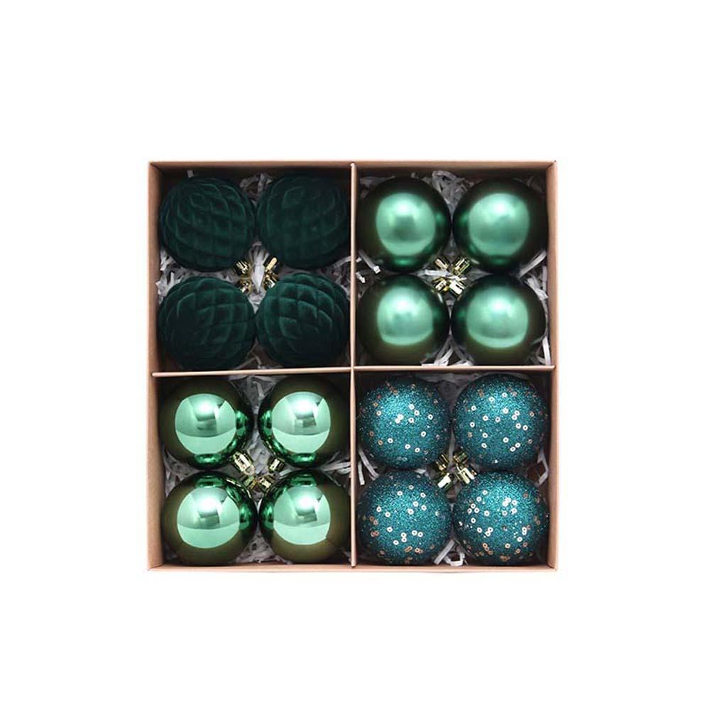Flocked Velvet Christmas Ornaments Set Electroplated Shiny Holiday Hanging Pendants Family Homes