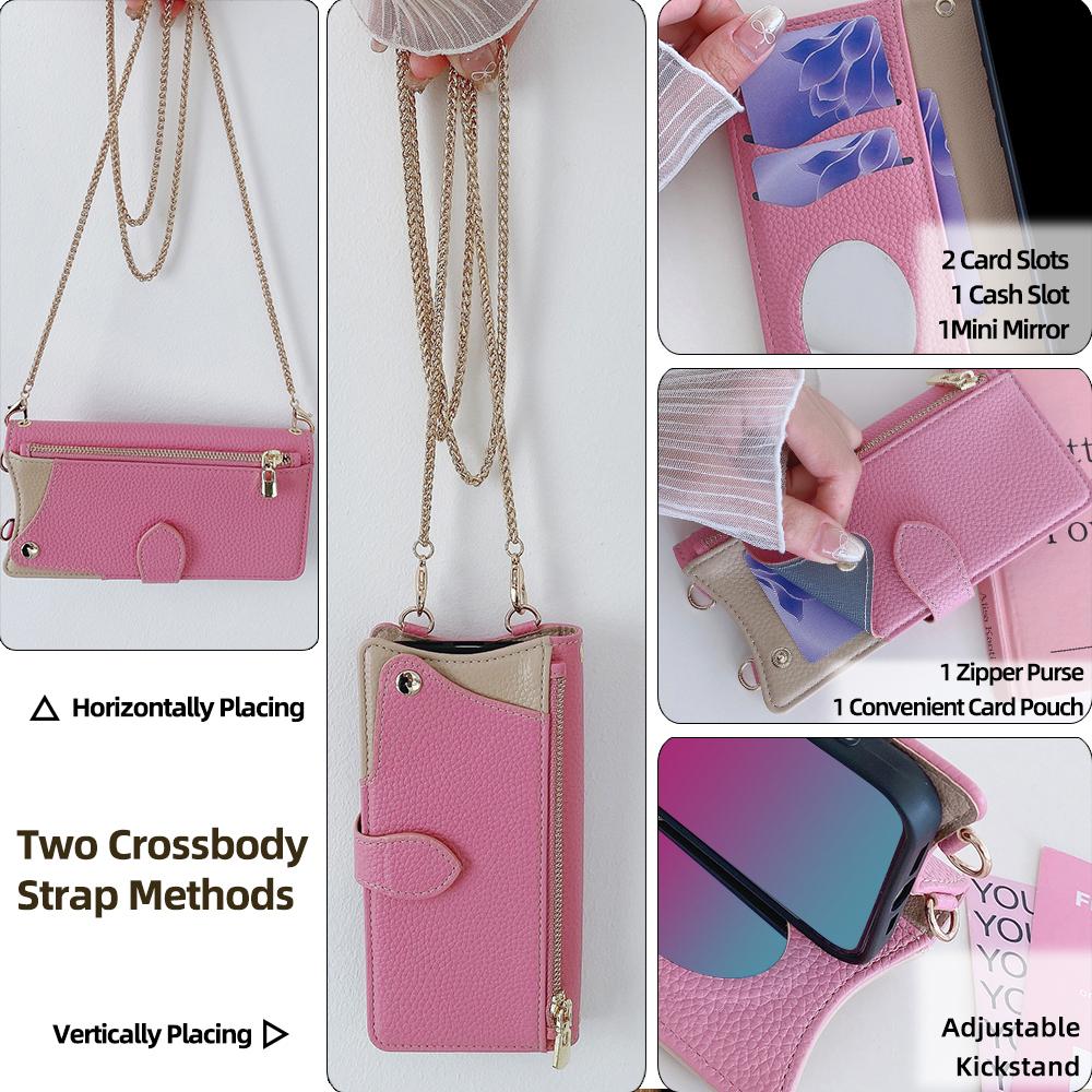 For Samsung Galaxy S25 Ultra Wallet Case Fishtail Design Leather Phone Cover with Mirror/Stand/Strap