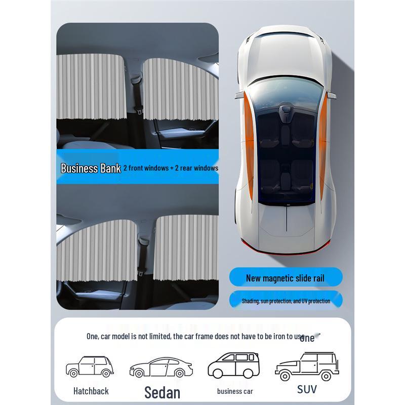 Magnetic Car Sunshade - Universal Heat Insulation & UV Protection for Side Windows