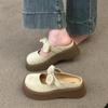 Fashion House Slippers Platform Butterfly-Knot Shoes Slides Fashion Cover Toe Slipers Women Luxury 2025 Butterfly-knot Female Shoes Slip