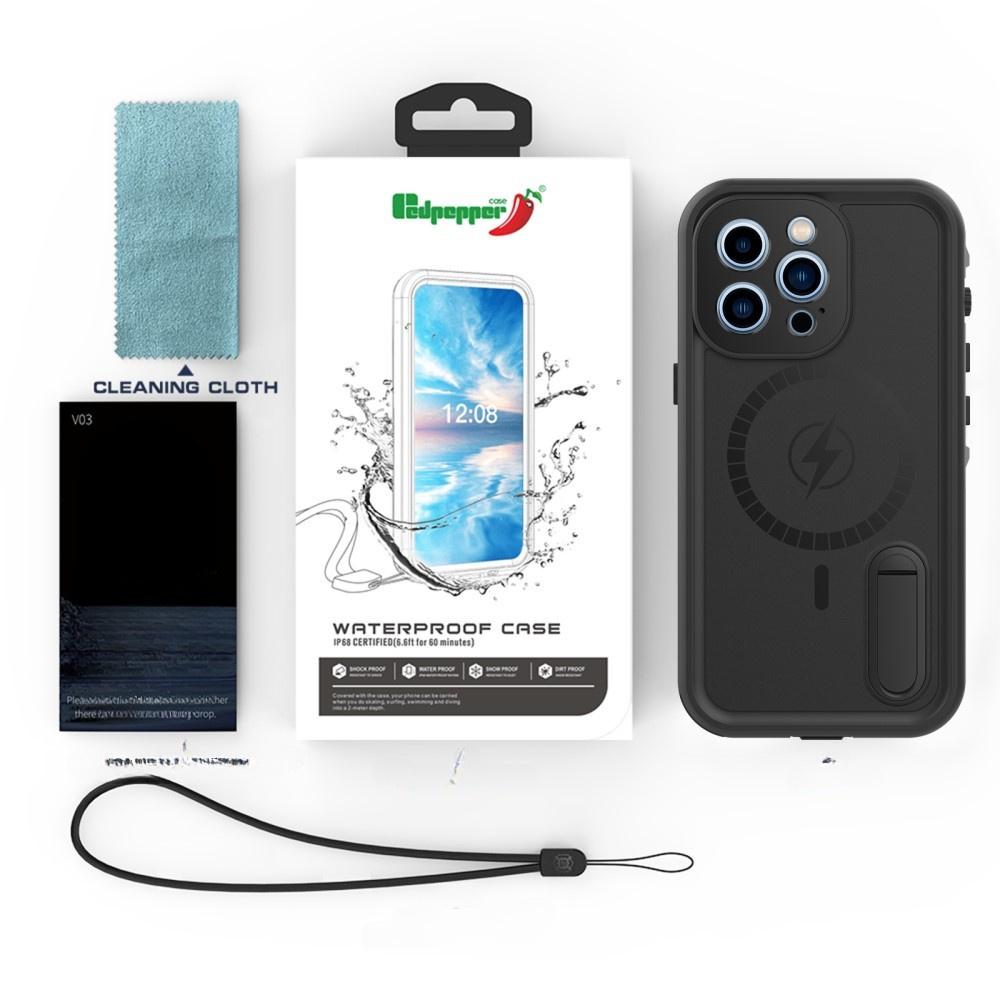 iPhone 13 Pro Waterproof Case, Redpepper, for MagSafe, Black