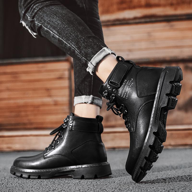 Mode Neue Motorrad- und Stiefeletten Wasserdichte Stiefel Herren Lederschuhe Herren Freizeitschuhe Bota Masculina Herren High-Top Modeschuhe