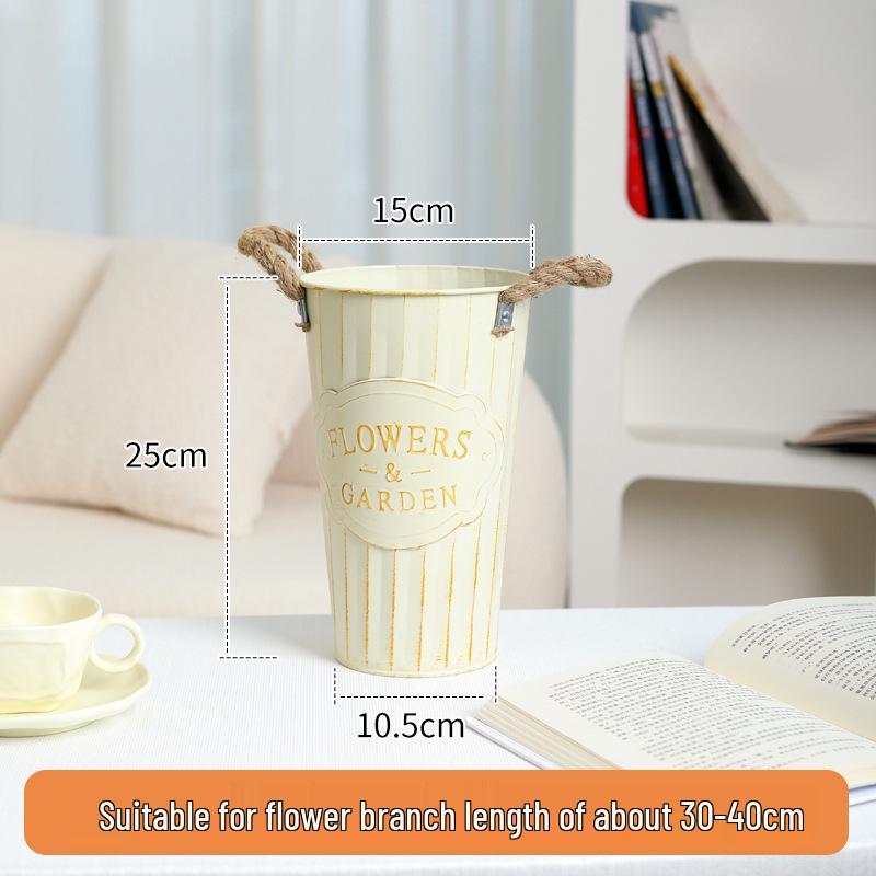 American Florist Tin Bucket for Flower Arranging and Display
