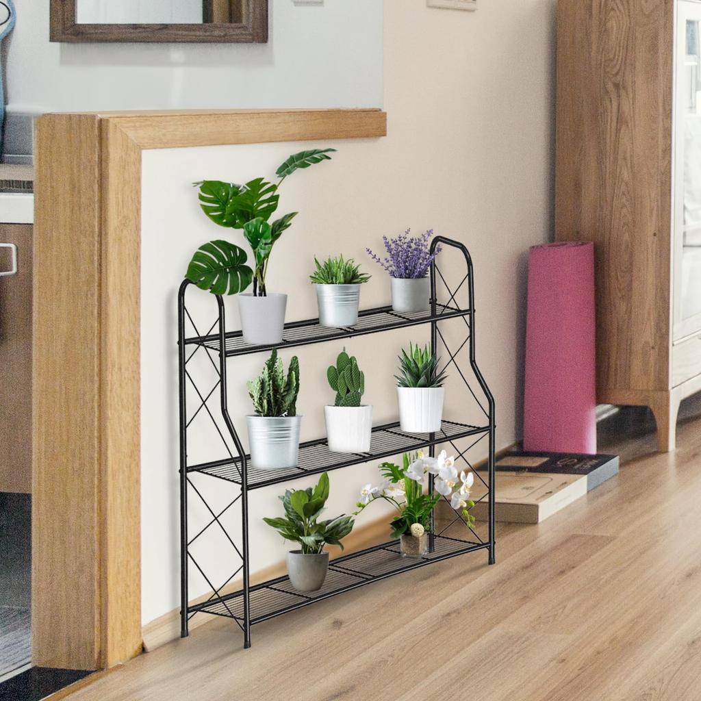 Flower Iron Plant 3 Garden Gardening Storage Shoe Houseplant Flower Stand, Stand, Tier, Rack, Indoor/Outdoor, Rack, Multi-Function Rack, Rack, Shelf,