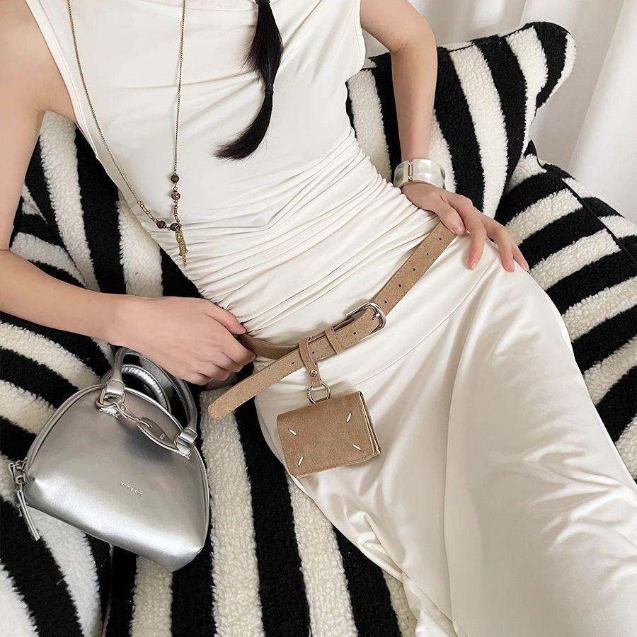 Pu Leather Womens Fashion Belt With Gold Pin Buckle For Dress And Casual Wear