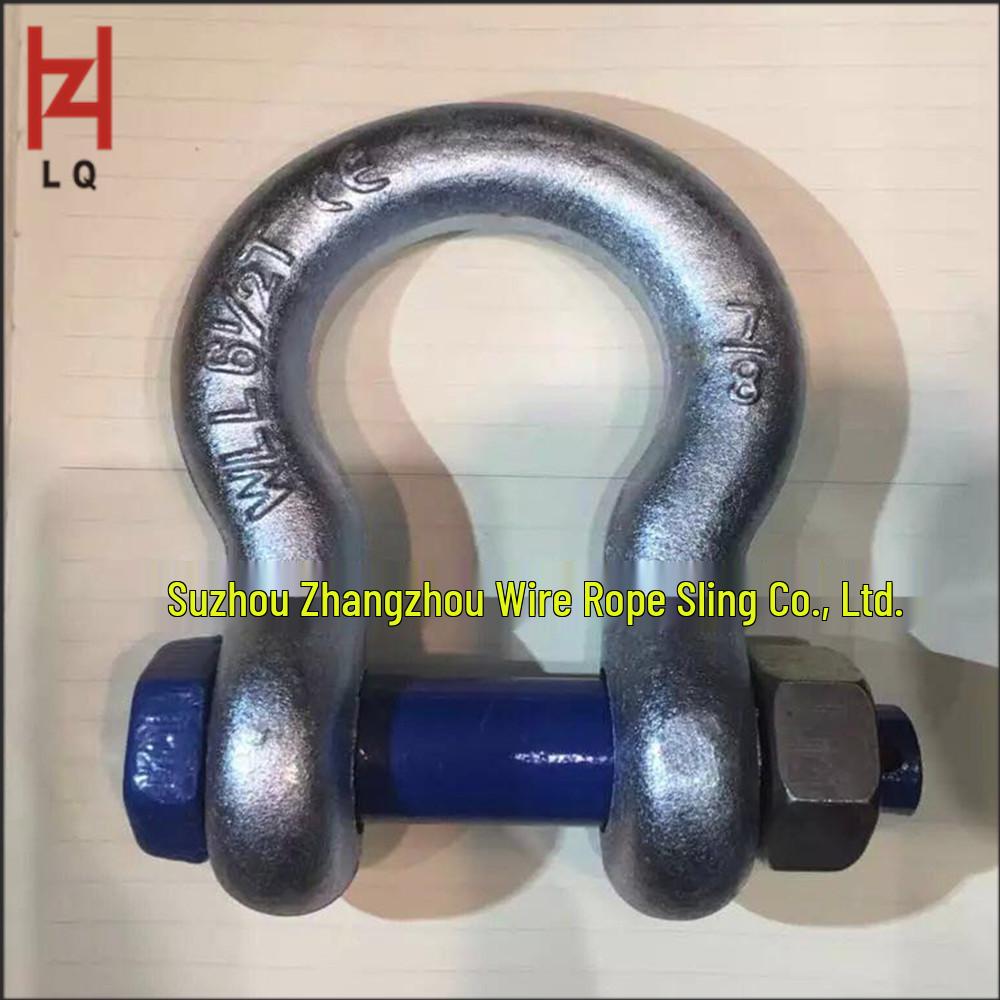 In-Stock US Standard 25T High-Strength Alloy Steel Bow Shackle with Nut
