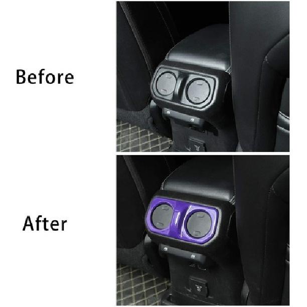 Lila Dekor-Zierleiste für die hintere Klimaanlagen-Lüftungsöffnung für Jeep Wrangler JL JT 2018+