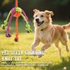  Interactive Pet Knot Toy Bite-Resistant Dogs- Chewable Rope With Green&Orange Fringes Playful Design Dog Toys Supplies