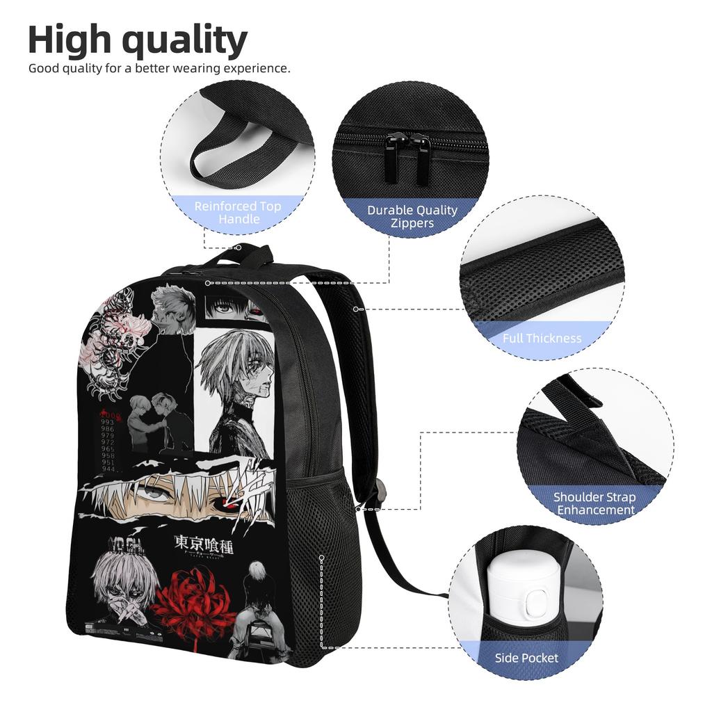Fashion Halloween Tokyo Ghoul Kaneki Backpacks Its Bag mochila Camping Large Capacity Rucksack