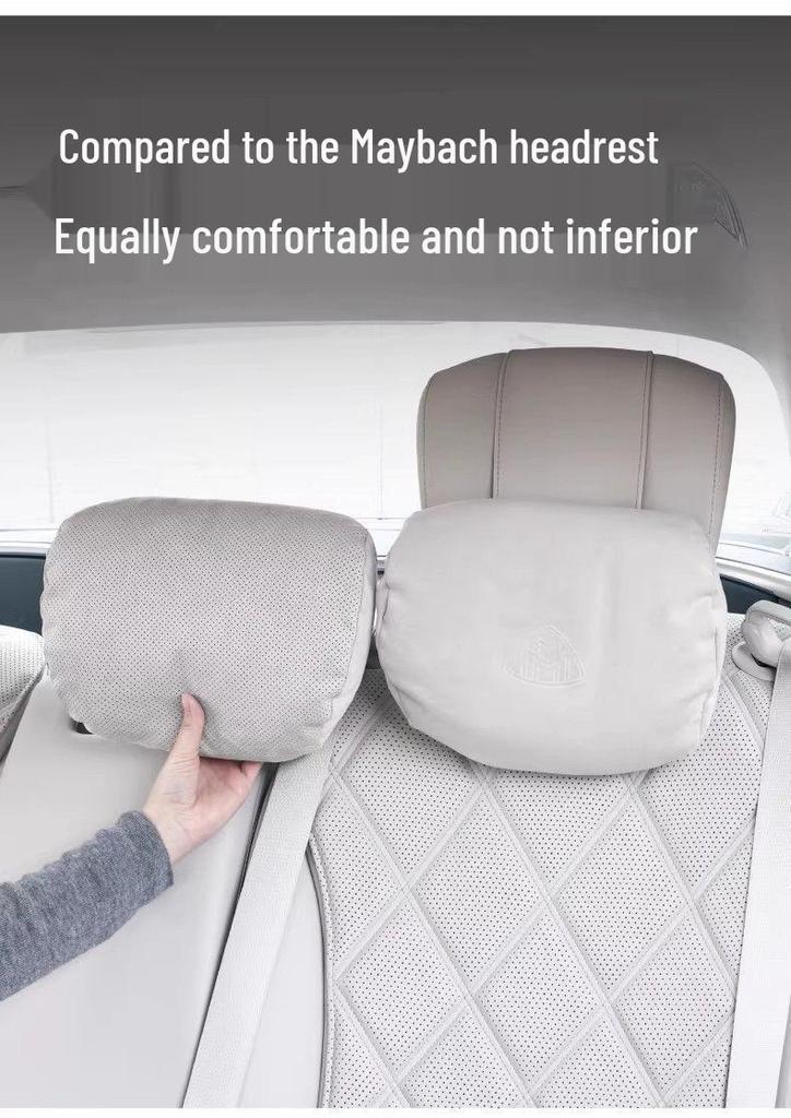 Mercedes-Benz S-Class Suede Perforated Car Headrest Pillow for Neck Protection