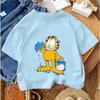 Cute Kids Fashion T Shirt Garfield Popular Cartoon For Boys Girls Summer Street Casual Outfit