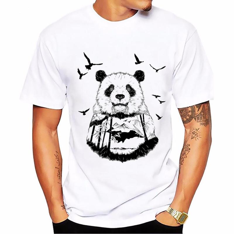 

Summer Fashion Men T Shirt Kawaii Graphic Funny Panda Print Short Sleeve Clothes Male Cute Harajuku Casual Tshirt 4XL