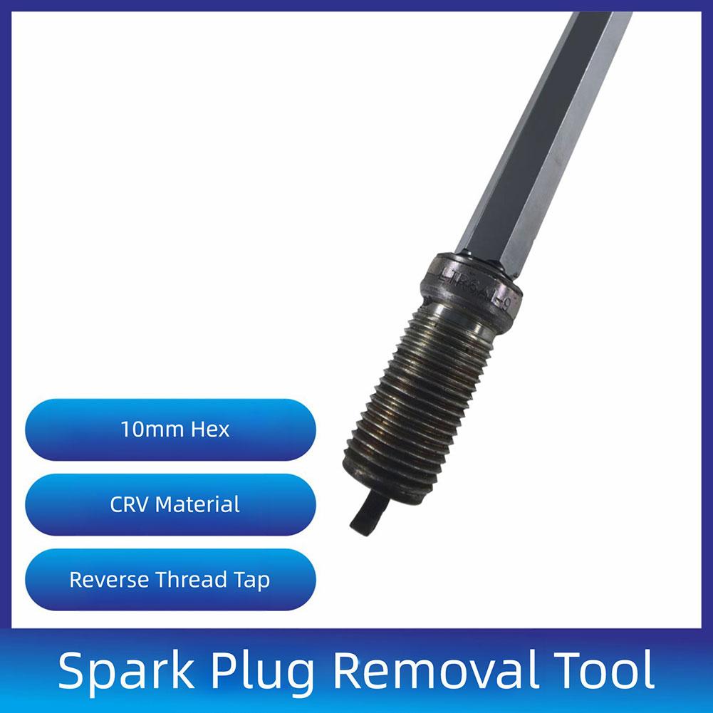 Broken Spark-Plug Removal Tool 10mm Hex Socket Broken Spark-Plug Remover Tool For Ratchets Dual-Ended Reverse-Thread Taps