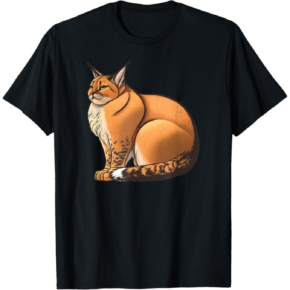 

Big Floppa Cat Caracal Funny Meme Hiss Purr Kitten Meow T-Shirt S