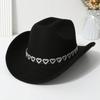 Fashion Breathable Jazz Knight Hat Heart-Shaped Diamond Solid Color Cowboy Hat Wide Brim Sun Hat For Men Women