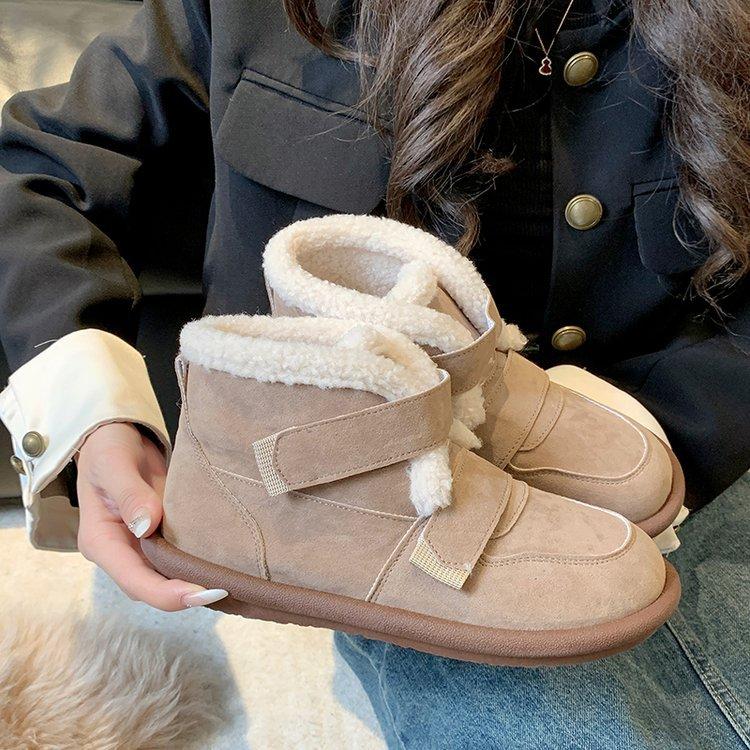 Mori System Short Warm Cotton Shoes Children's Fall and Winter Padded Korean Version of The Student Non-slip Snow Boots