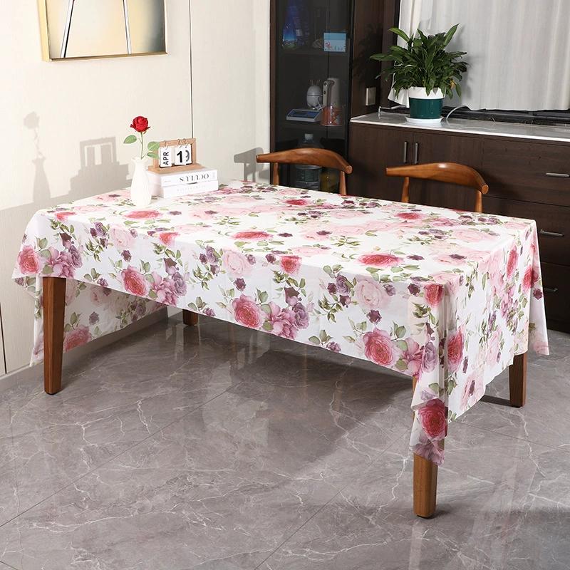 

Fashion Floral Style Birthday Party Decoration Tablecloth Simple Super Large Colorful Flower Pattern Waterproof Table Cloth 137x274cm