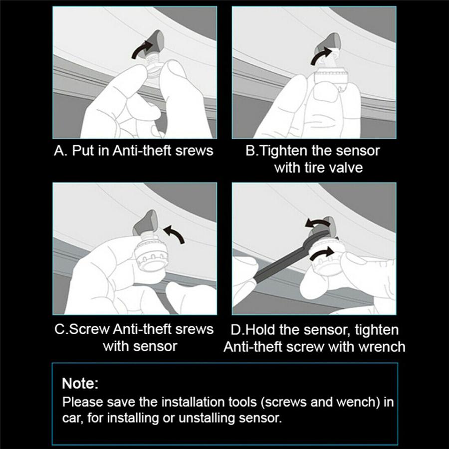 TPMS Reifendruckkontrollsystem für Motorräder mit Bluetooth, 2 externe Sensoren
