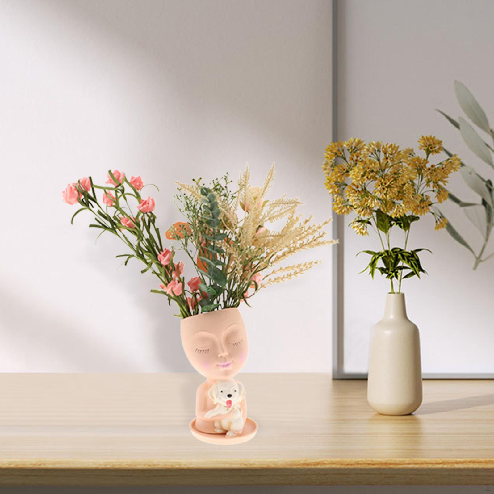 

Очаровательное кашпо в форме головы девушки для использования в помещении и на открытом воздухе