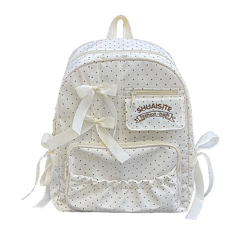 Schoolbag new schoolbag Japanese ins cute girl bow middle school student college style backpack light and sweet backpack