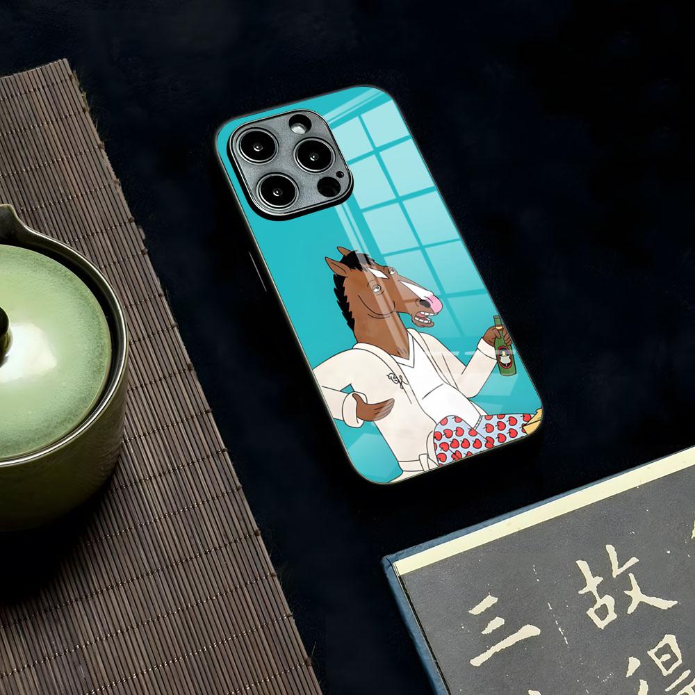 Cartoon B-boJack Horsemans Phone Case For Iphone 16 15 13 12 14 11 Pro Max Mini X Xr Xs 8 7 Puls 6 Glass Transparent Luxury Coqu