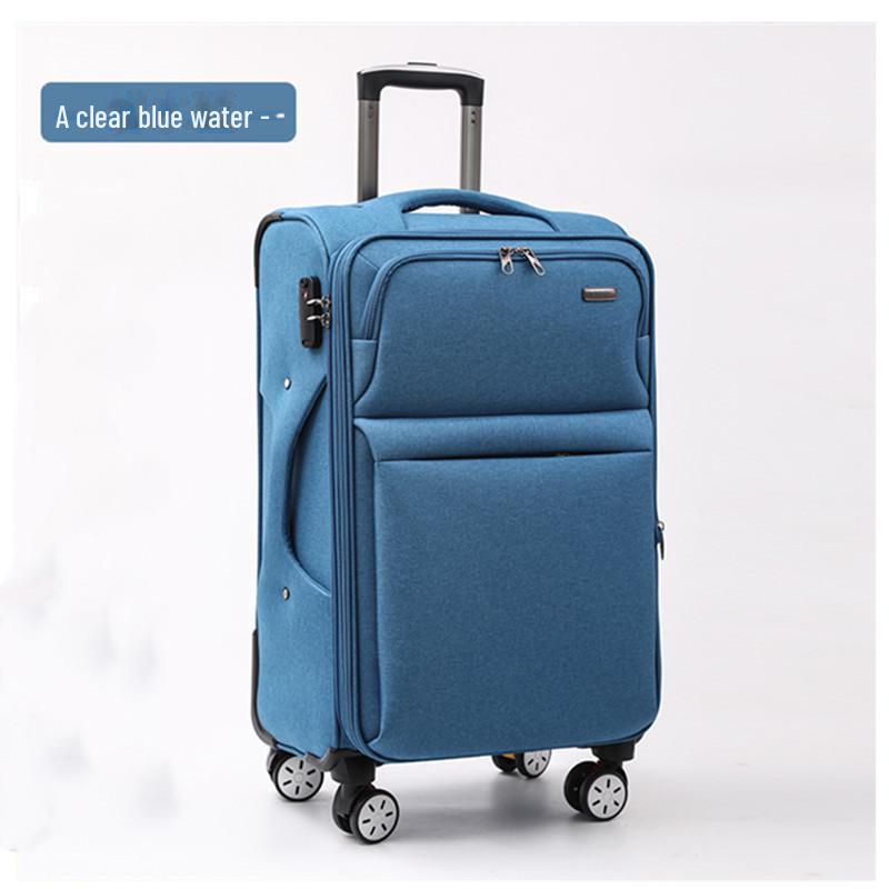 Oxford Cloth Suitcase with Universal Wheels, 24-28 Inch Canvas Trolley for Men