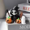 Halloween Decoration Set, Cute Grim Figurine With Pumpkins And Accessories, 3.46 Inch Height