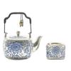 Antique Silver-Gilded Porcelain Teapot Set: Perfect Gift for Leaders, Housewarmings, Business Occasions, Souvenirs, and High-End Ceramics Lovers.