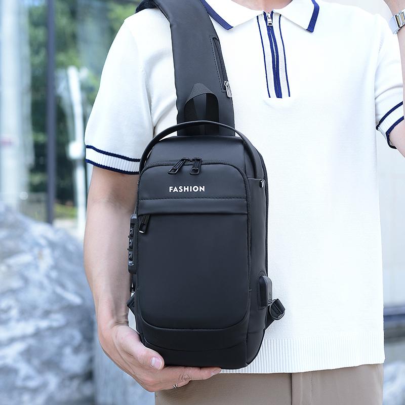 Multifunction Anti-theft USB Shoulder Crossbody Bag Travel Sling Pack Messenger Pack Chest Bag Male Luxury Brand Men