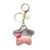 Creative Pentagrams Oil Liquid Quicksand Keychain Cartoon Animals Floating Charm for Car Keys Handmade Bag Pendant