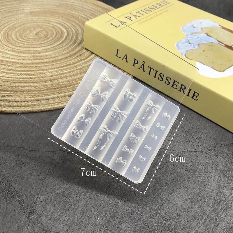 Cartoon Bow Pattern Silicone Nail Bead Chains Carving Mold Nail Decorations Diy Stereoscopic Stamping Plate Manicure Tools