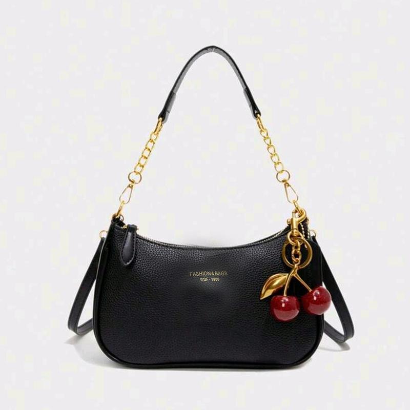 Halvemaan Schoudertas voor Dames Verstelbare Riem PU Leer Crossbody Handtas voor Reizen black
