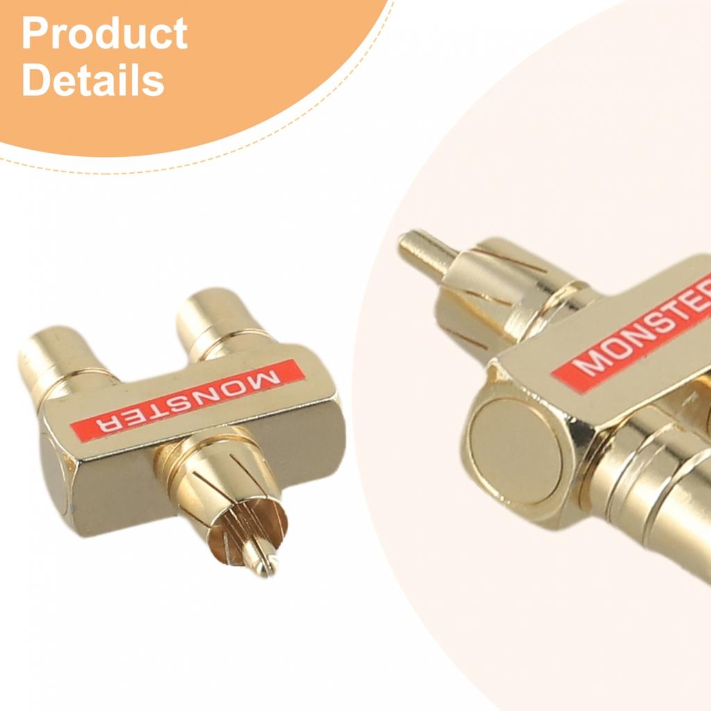 Gold Plated 1 Male to 2 Female Audio Splitter 2pcs for Better Connection