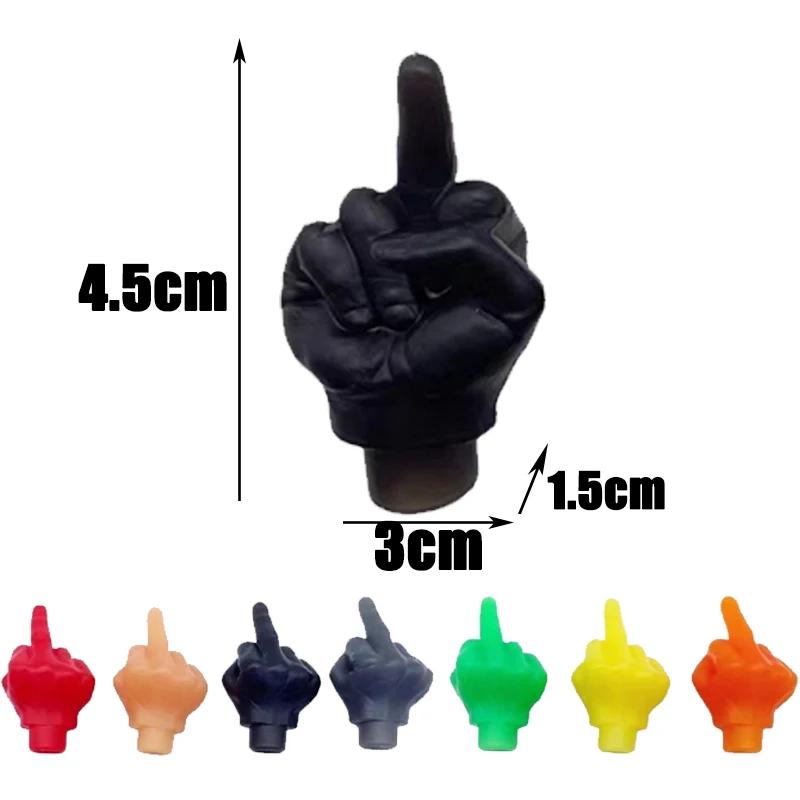Motorcycle Car Tire Valve Cap Personality Decor Middle Finger Styling Dustproof Waterproof Valve Caps Cover Tyre Valves Stem Cap