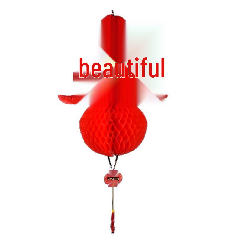 Festive Red Honeycomb Paper Lantern