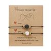 2pcs/set Charm Couple Friendship Bracelet Love Heart Daisy Volcanic Stone Bead Bangles Bracelet For Women Men Lucky Wish Jewelry