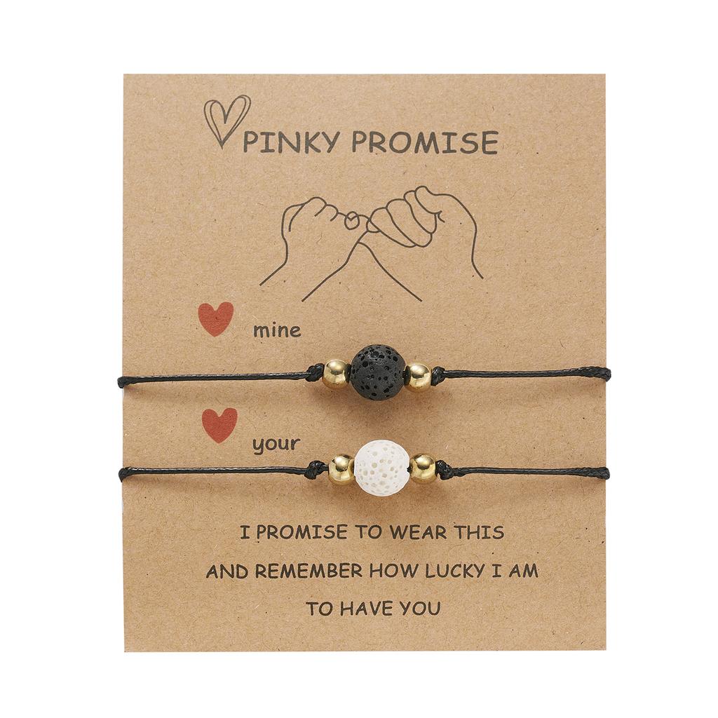 2pcs/set Charm Couple Friendship Bracelet Love Heart Daisy Volcanic Stone Bead Bangles Bracelet For Women Men Lucky Wish Jewelry