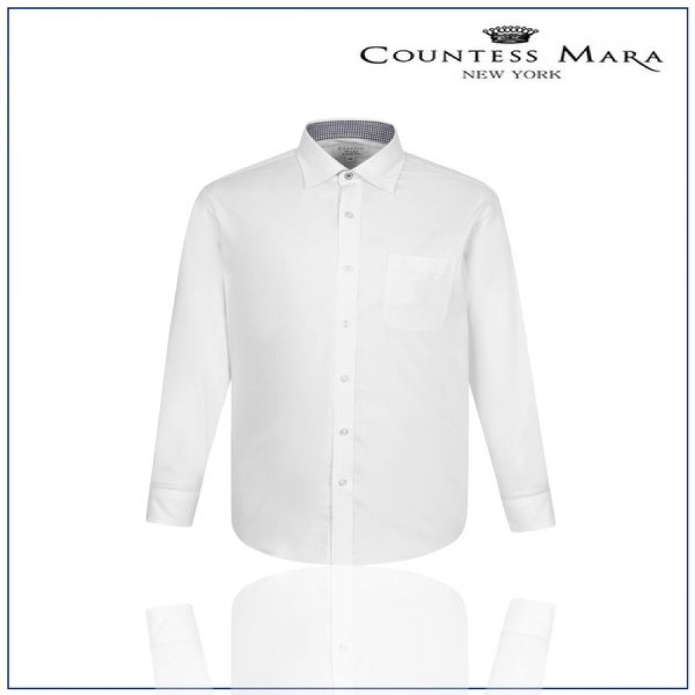 Countess Mara F W Regular Fit Stretch Snap Collar Contrast White Long Sleeve Shirt 01/110