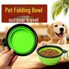 Bol pliabil pentru animale de companie cu cârlig - Cană portabilă din silicon cu dublă utilizare pentru apă și hrană pentru câini