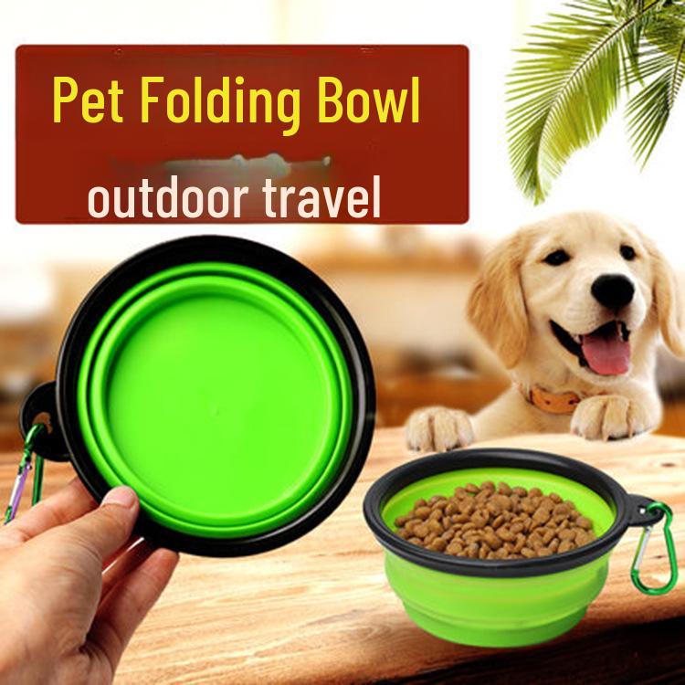 Bol pliabil pentru animale de companie cu cârlig - Cană portabilă din silicon cu dublă utilizare pentru apă și hrană pentru câini