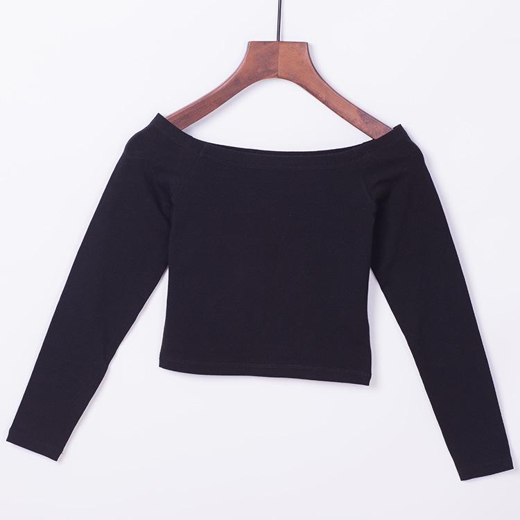 

Женский облегающий кроп-топ с длинным рукавом на одно плечо в корейском стиле 2XL