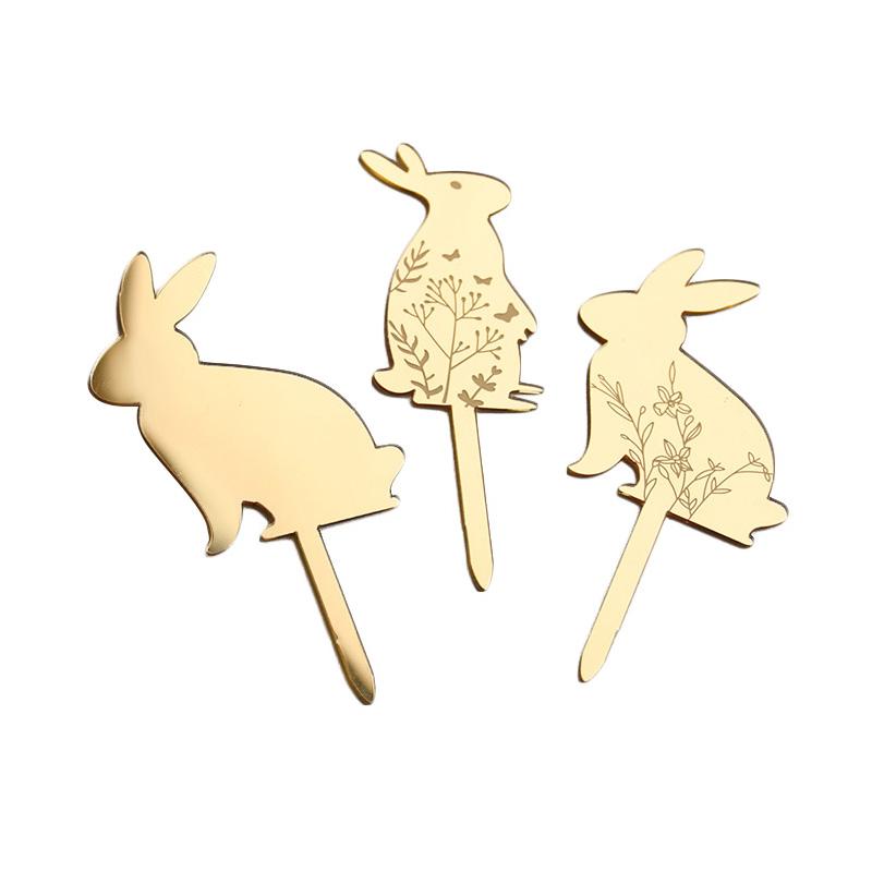 

3/5 шт. Украшение для торта на Пасхальную вечеринку, Золотой акриловый кролик, Морковь, Топперы для кексов, Счастливой Пасхи, Десерт, DIY декор, Детский подарок на день рождения