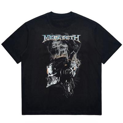 American Rock Heavy Metal Band Megadeth Cotton T-Shirt Heavy Cotton Loose Casual Retro Men's Short Sleeves